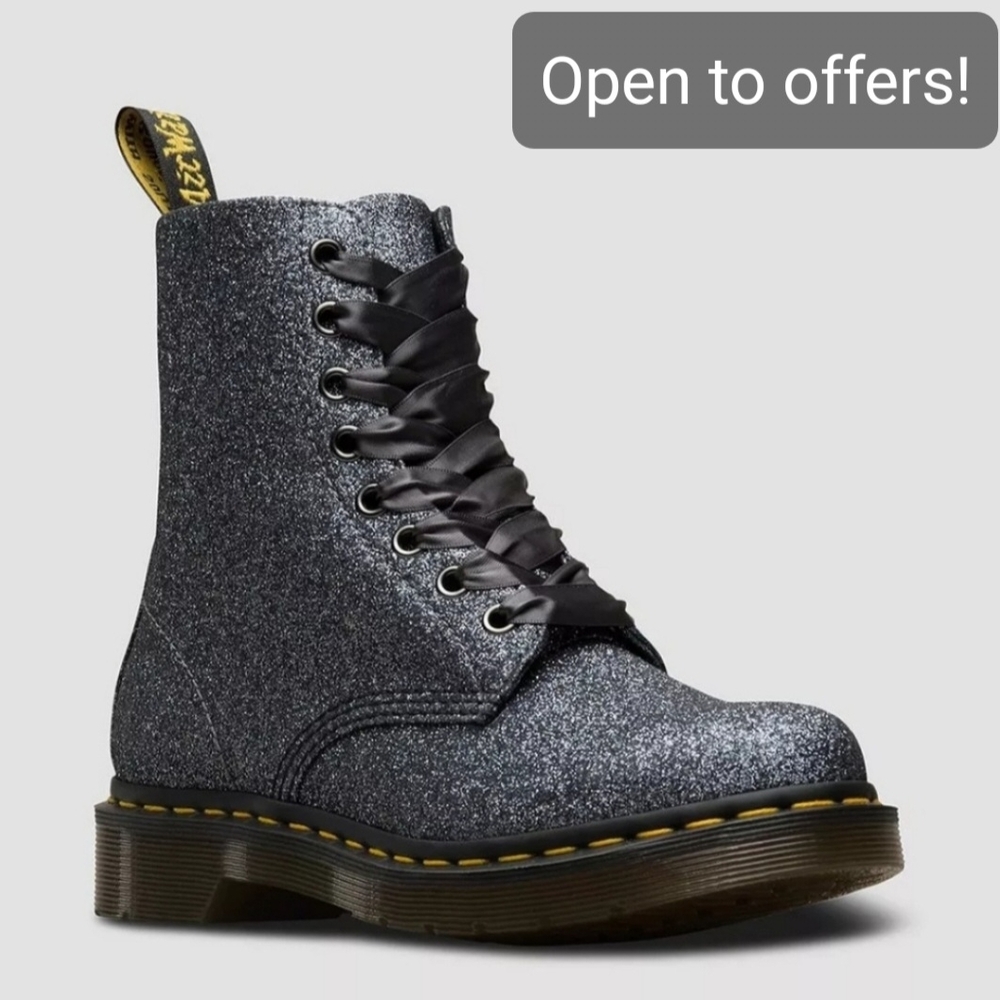 1460 Pascal Dr. Martens Glitter Combat Boots